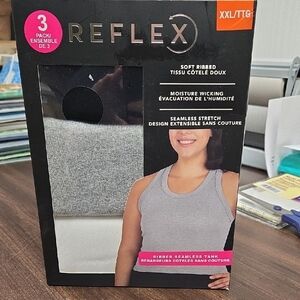 Reflex Size XXL 3 Pack of Soft Ribbed Seamless Stretch Tank Tops